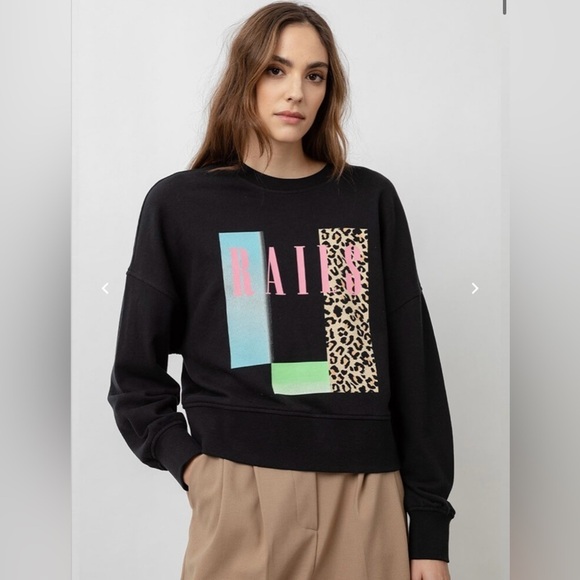 Rails Tops - New! RAILS Alice Logo Sweatshirt in Neon Rails 🖤 Medium NWT!